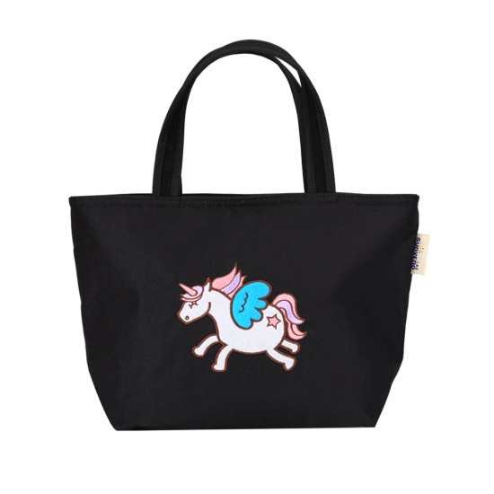 Sunveno - Insulated Lunch Bag -Embroidery Unicorn Black